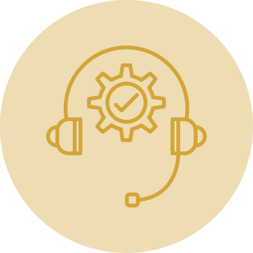 Technical Support Line Yellow Circle Icon vector