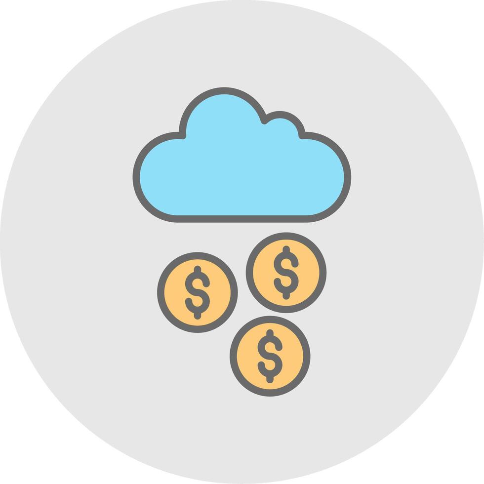 Raining Line Filled Light Icon vector