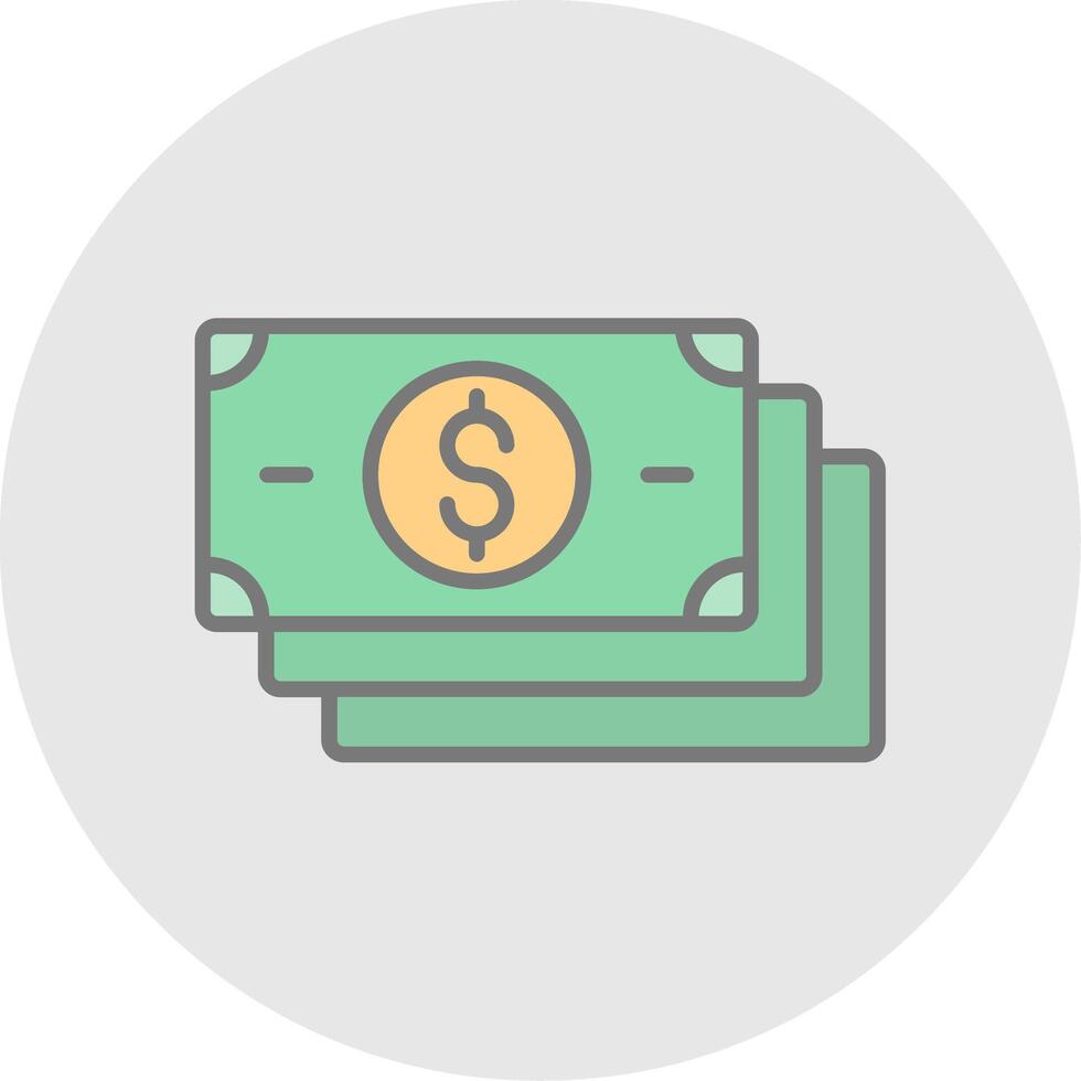 Banknotes Line Filled Light Icon vector