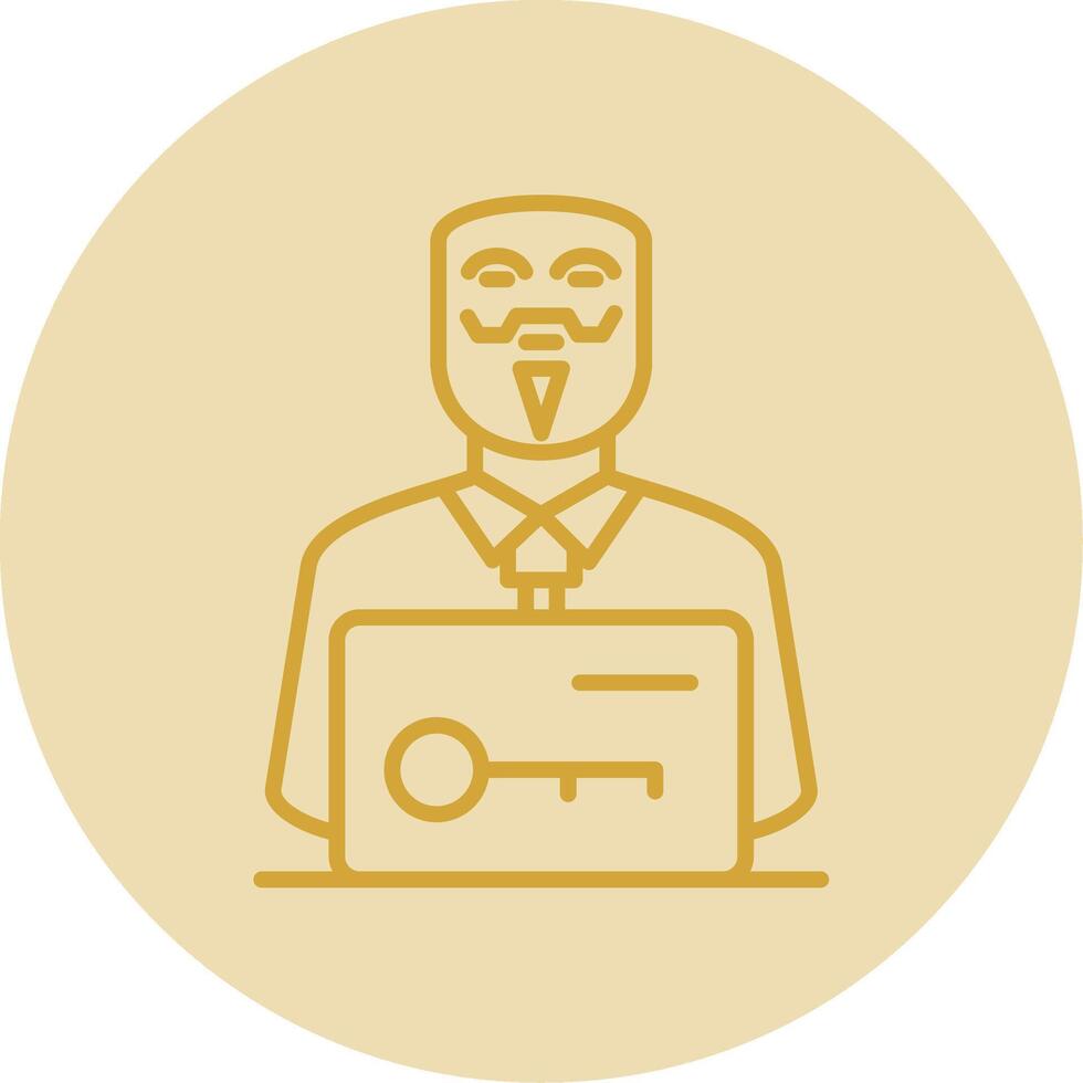 Anonymous Line Yellow Circle Icon vector