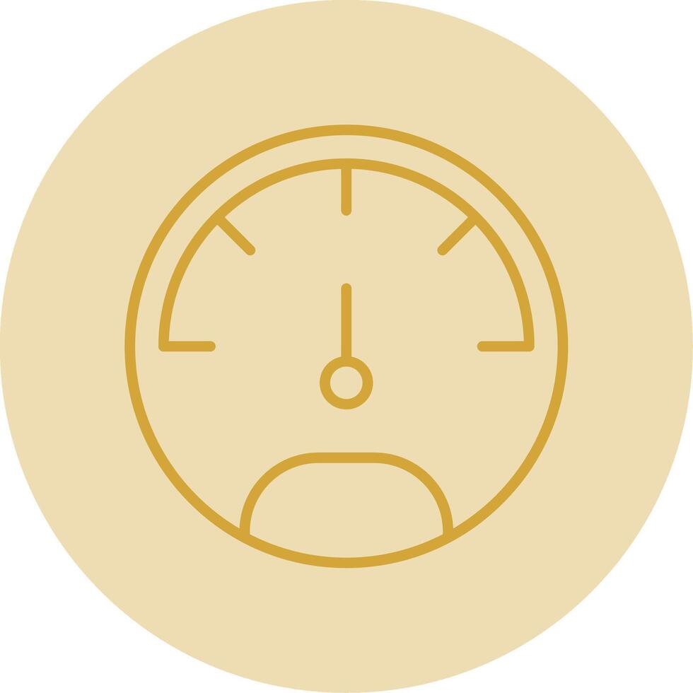 Speedo Meter Line Yellow Circle Icon vector