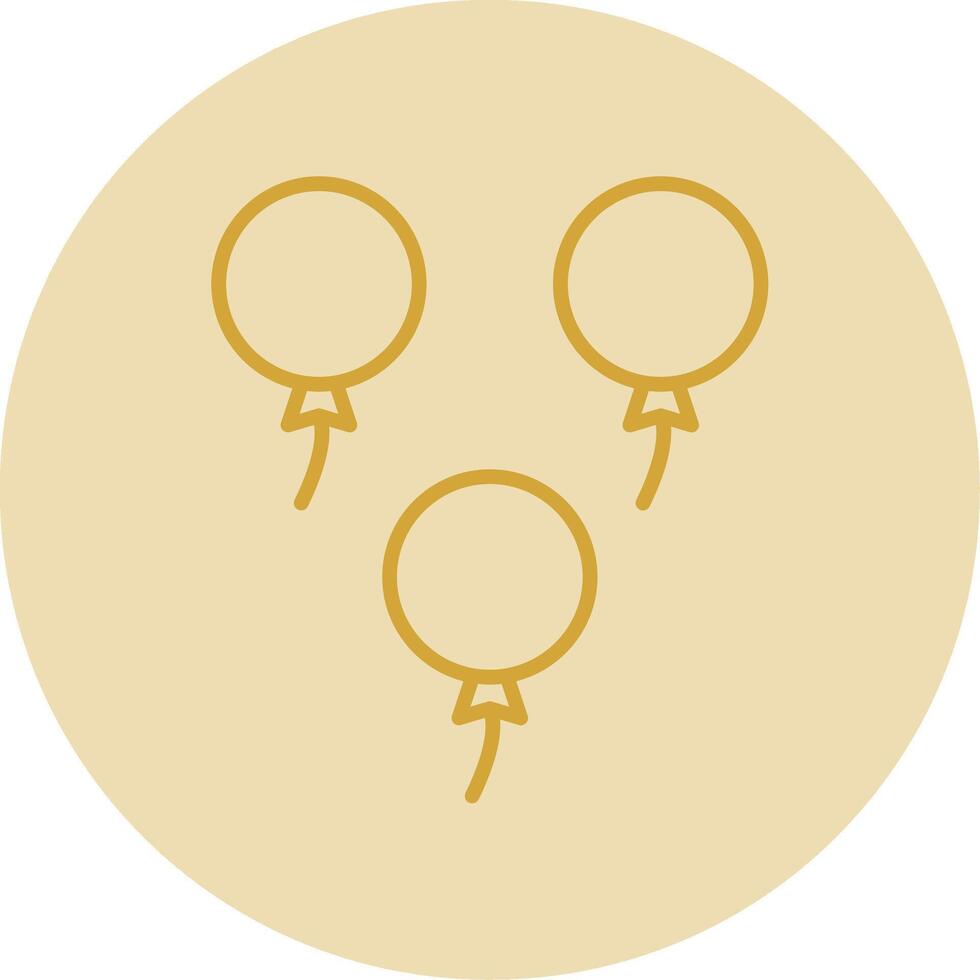 Balloons Line Yellow Circle Icon vector