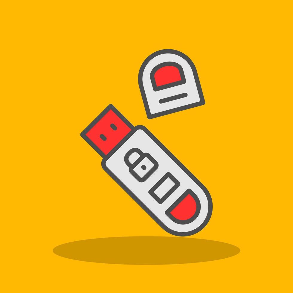 Usb Filled Shadow Icon vector