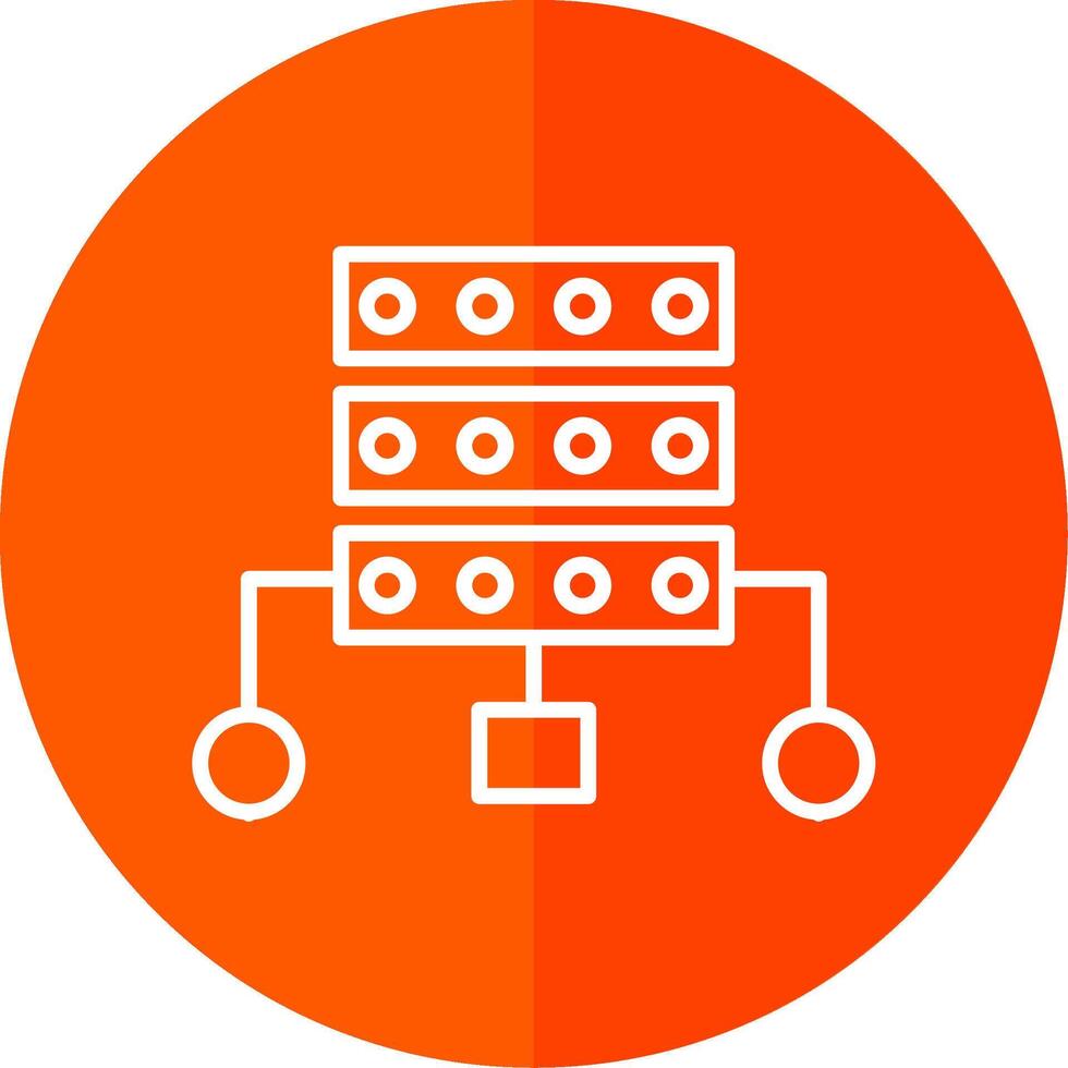 Data Structure Line Red Circle Icon vector