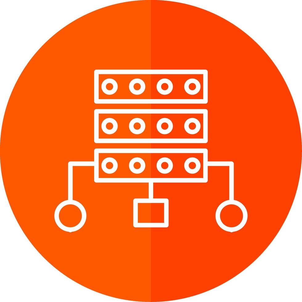 datos estructura línea rojo circulo icono vector