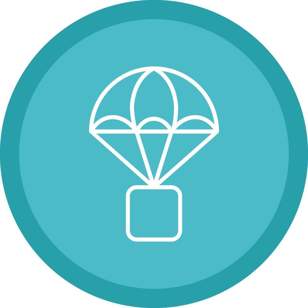 Parachute Line Multi Circle Icon vector