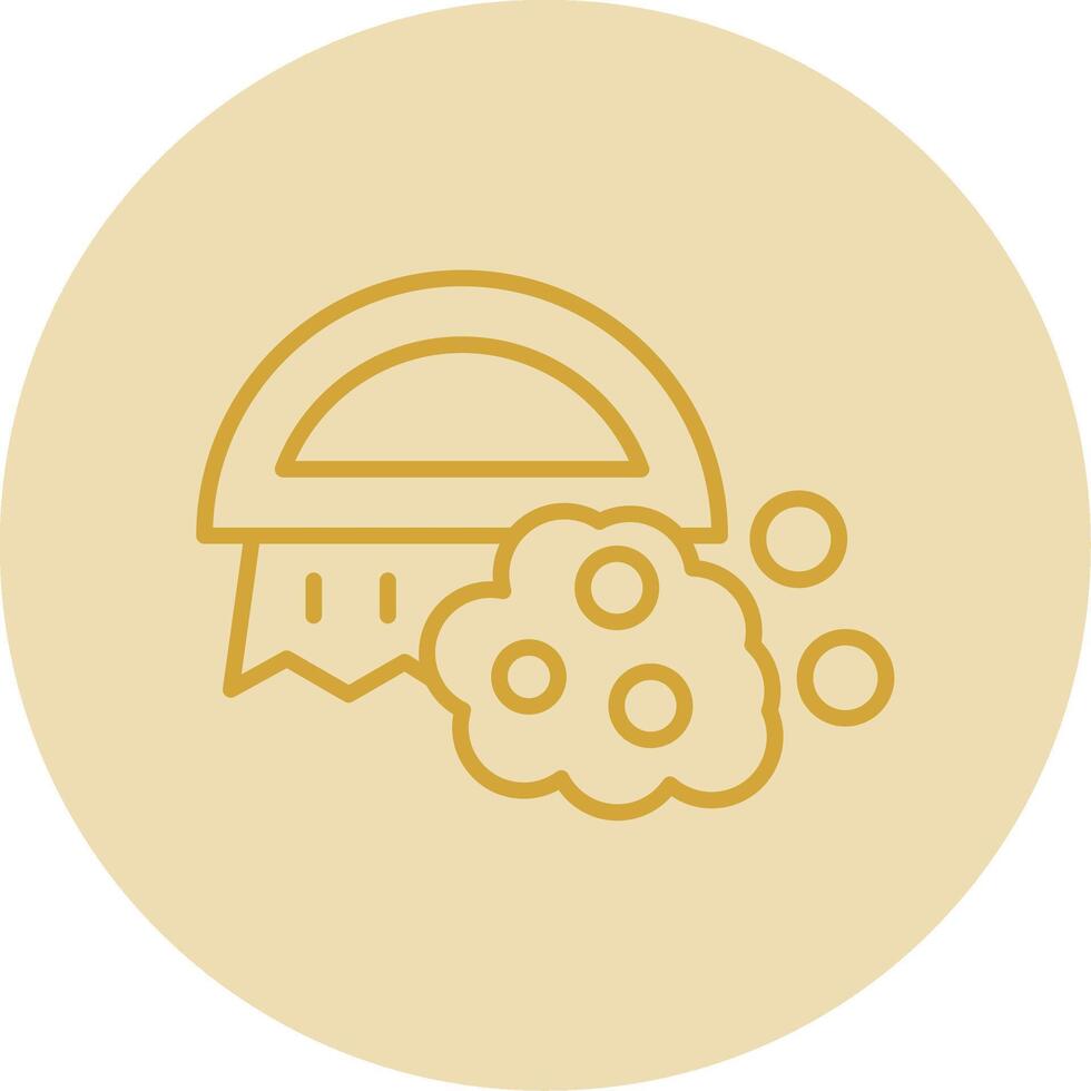 Brush Line Yellow Circle Icon vector