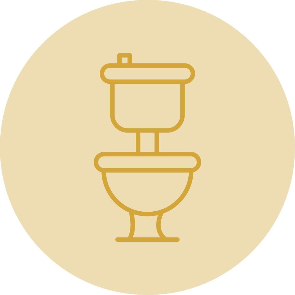 Toilet Line Yellow Circle Icon vector
