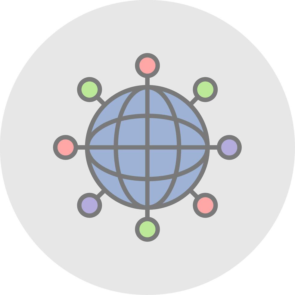 Internet Line Filled Light Icon vector