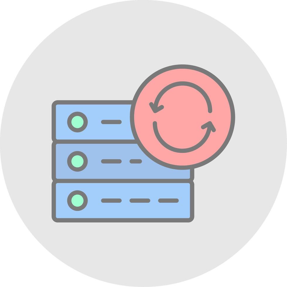 Data Synchronization Line Filled Light Icon vector