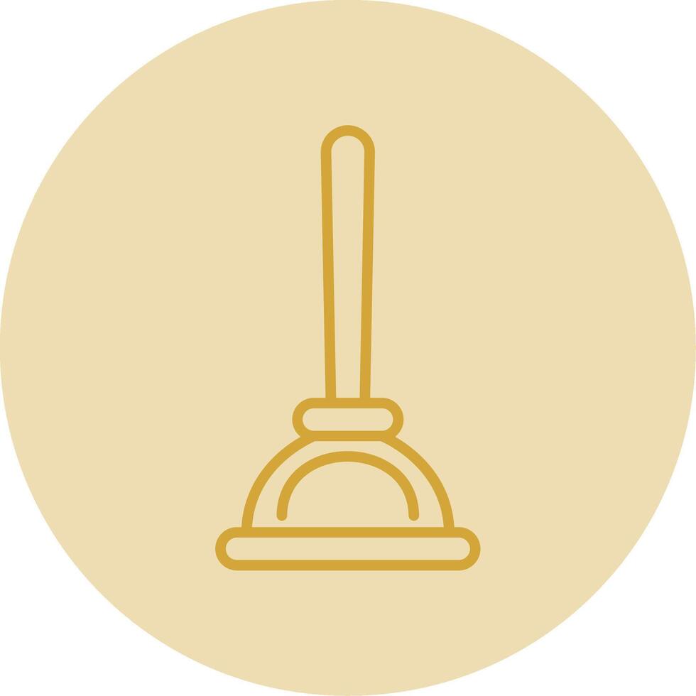 Plunger Line Yellow Circle Icon vector