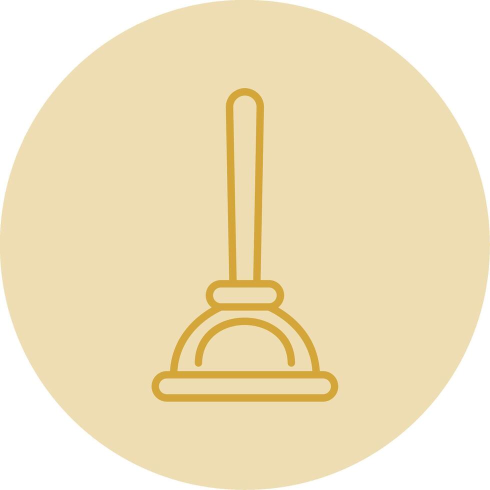Plunger Line Yellow Circle Icon vector