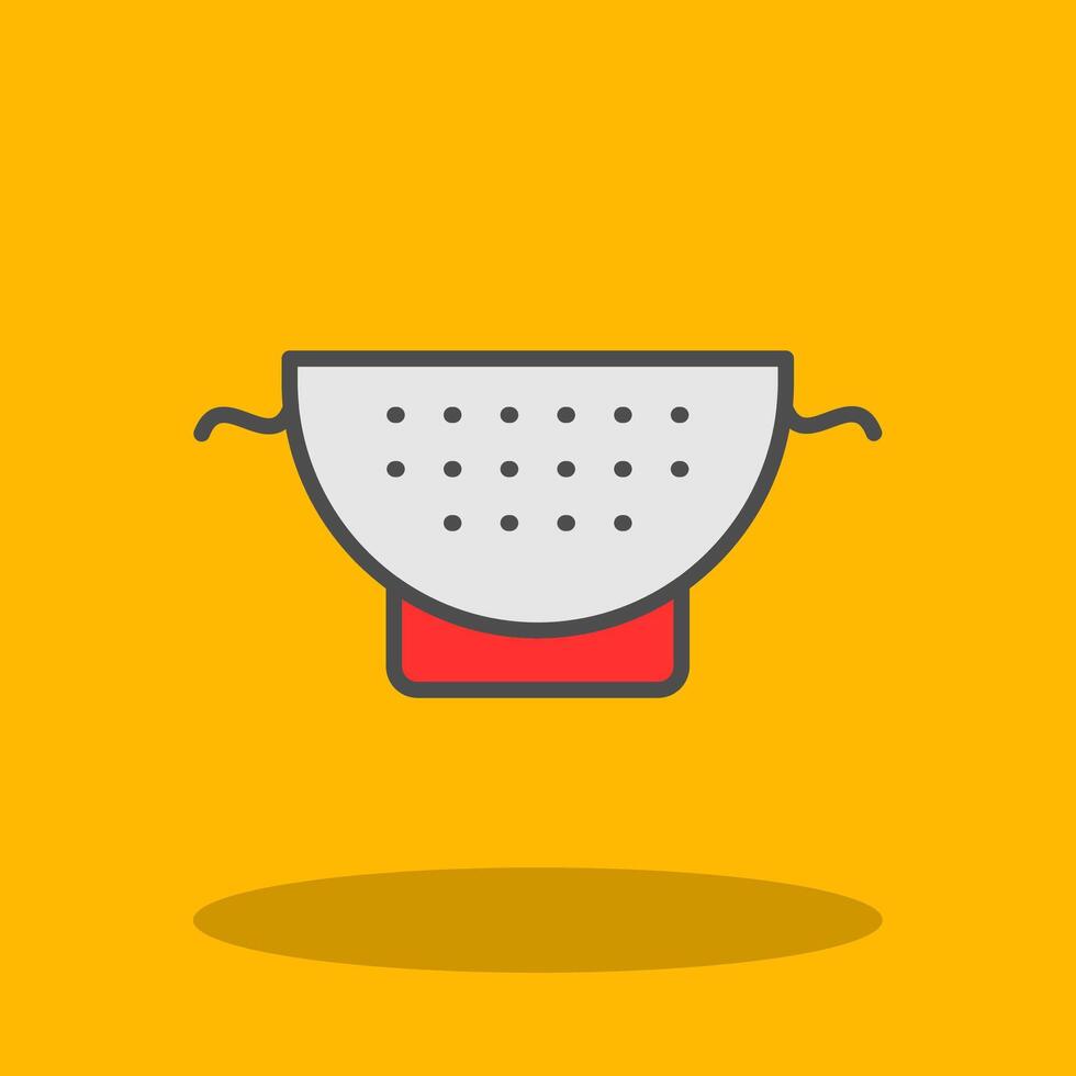 Strainer Filled Shadow Icon vector