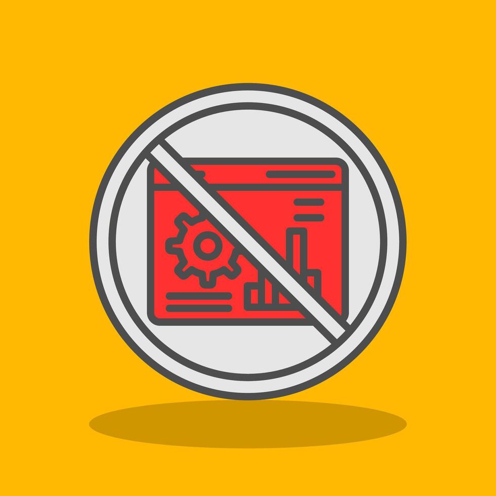 Prohibited Sign Filled Shadow Icon vector