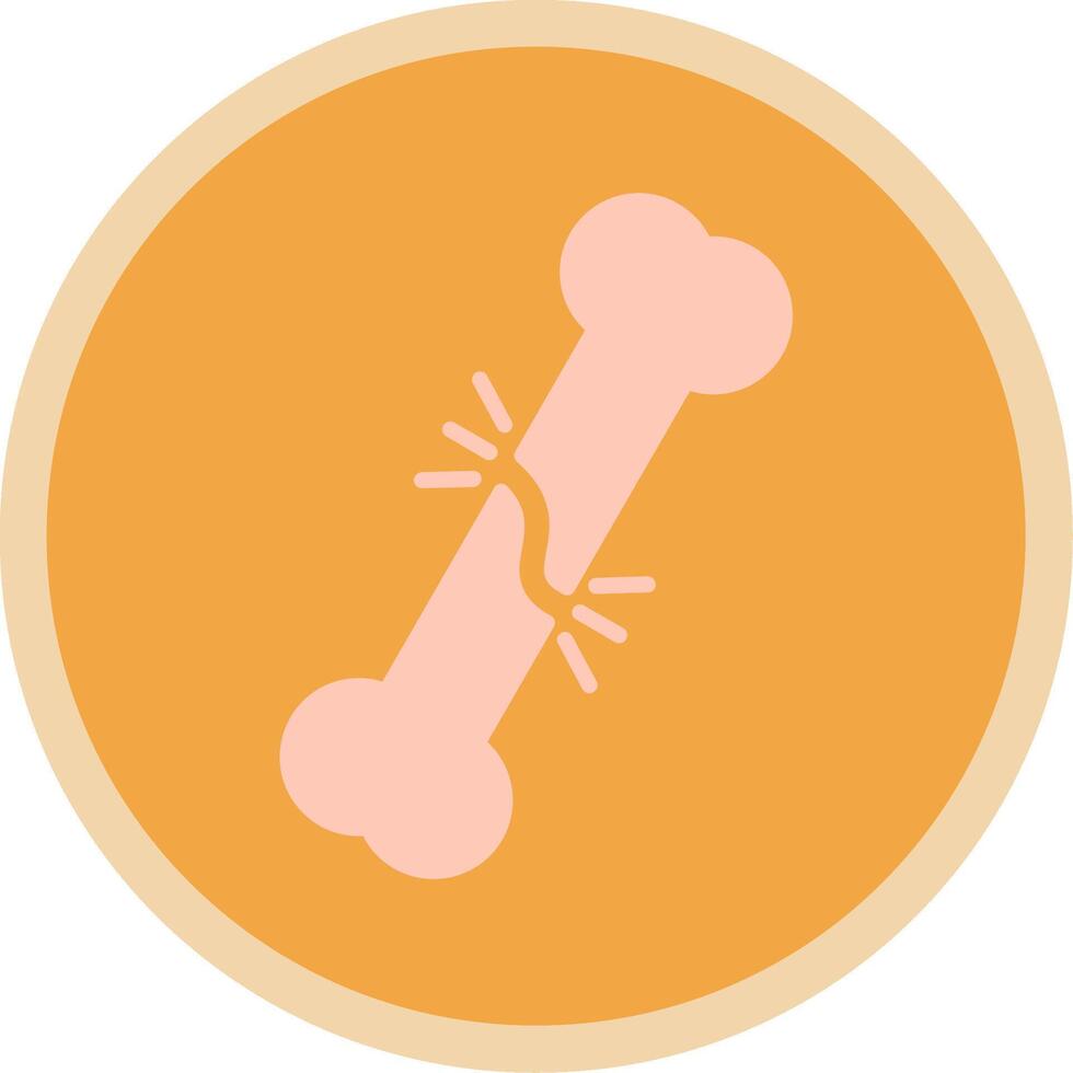 Broken Bone Flat Multi Circle Icon vector