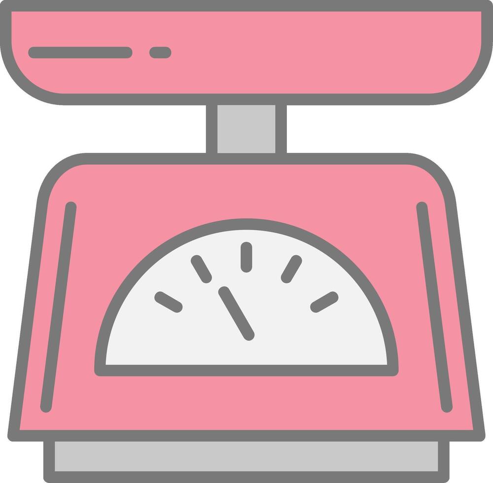 Weighing Line Filled Light Icon vector