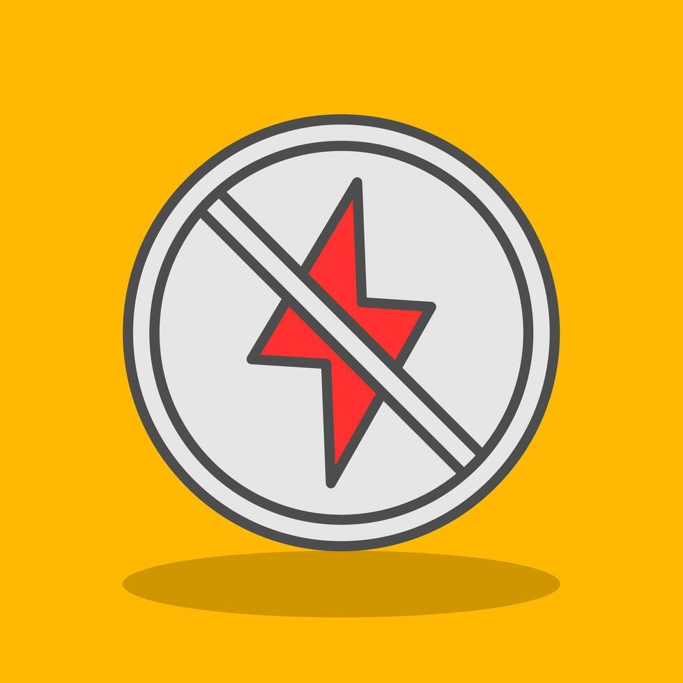 Prohibited Sign Filled Shadow Icon vector