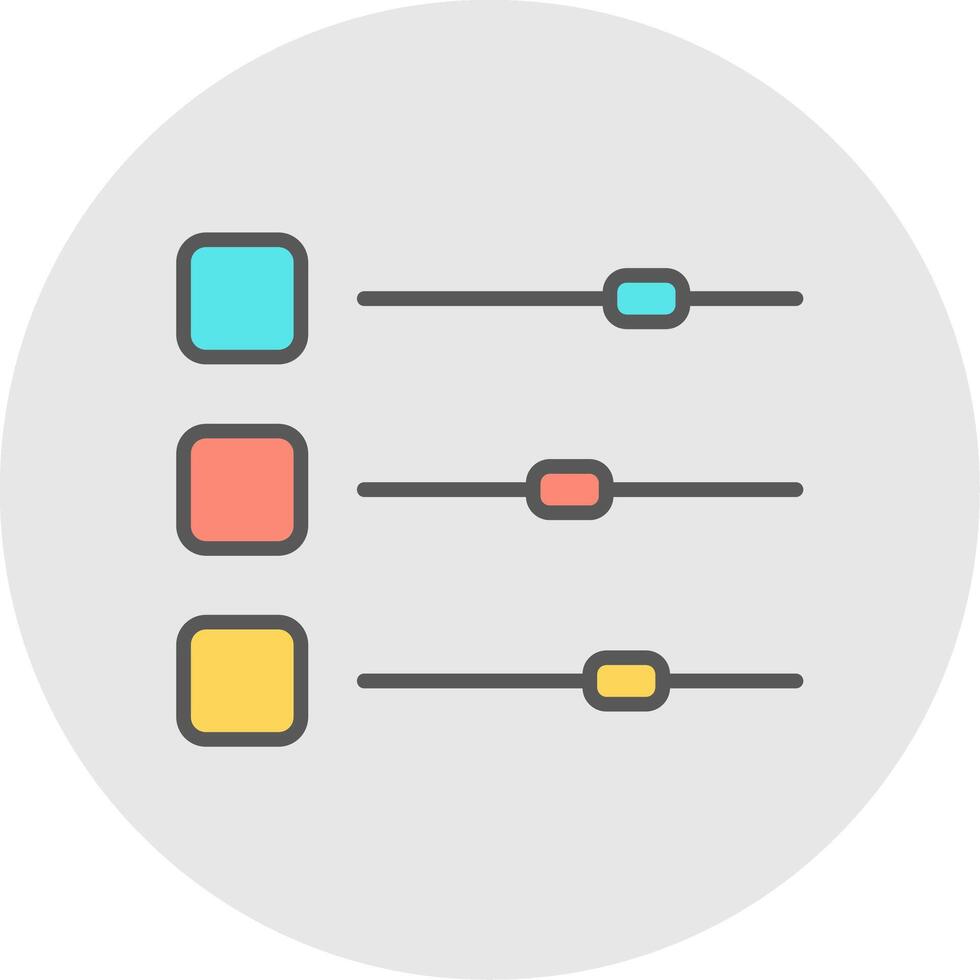 Sliders Line Filled Light Icon vector