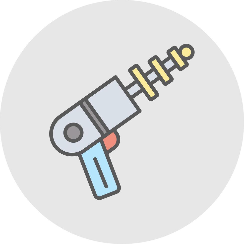 Space Gun Line Filled Light Icon vector