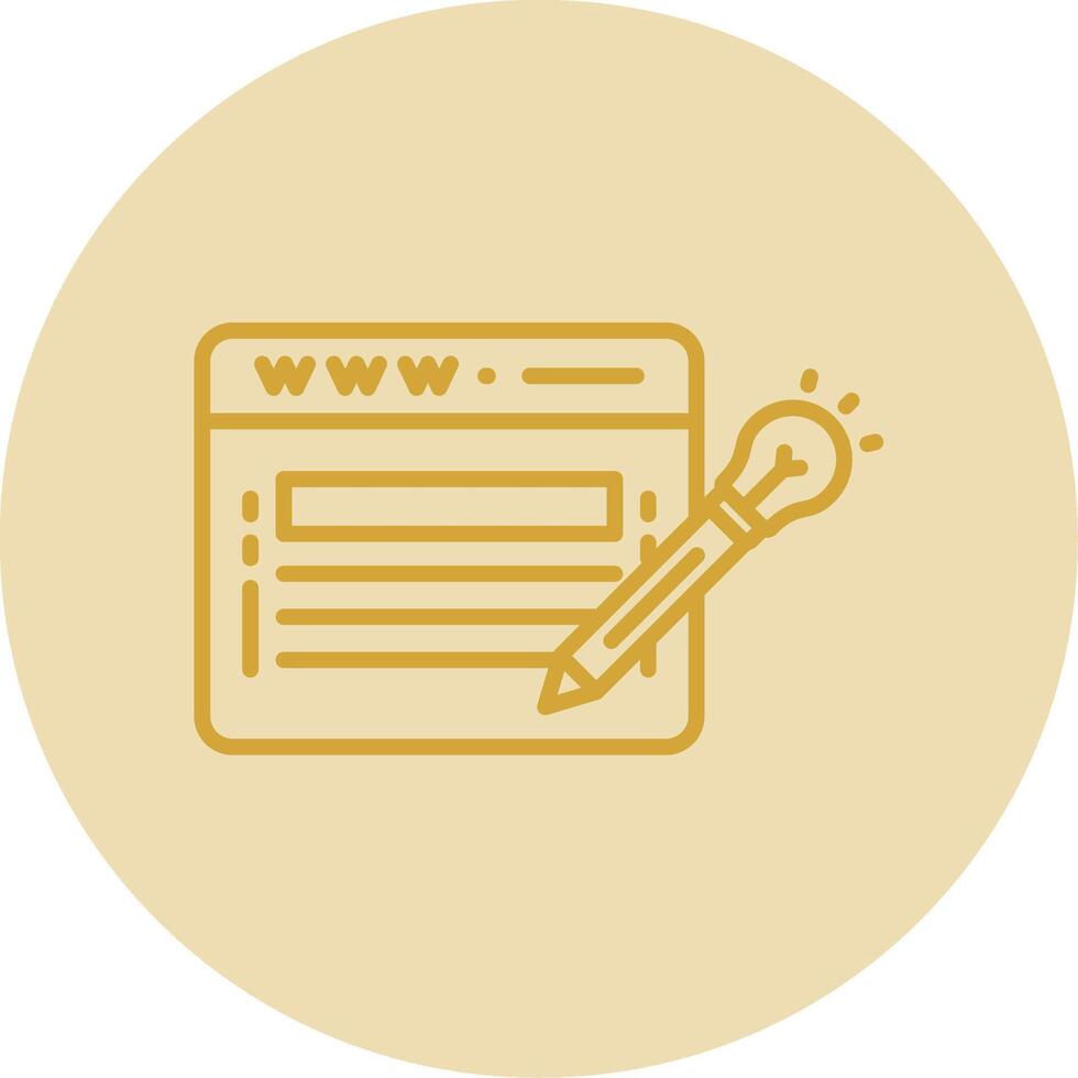Website Design Line Yellow Circle Icon vector