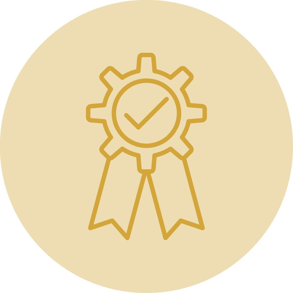 Quality Assurance Line Yellow Circle Icon vector