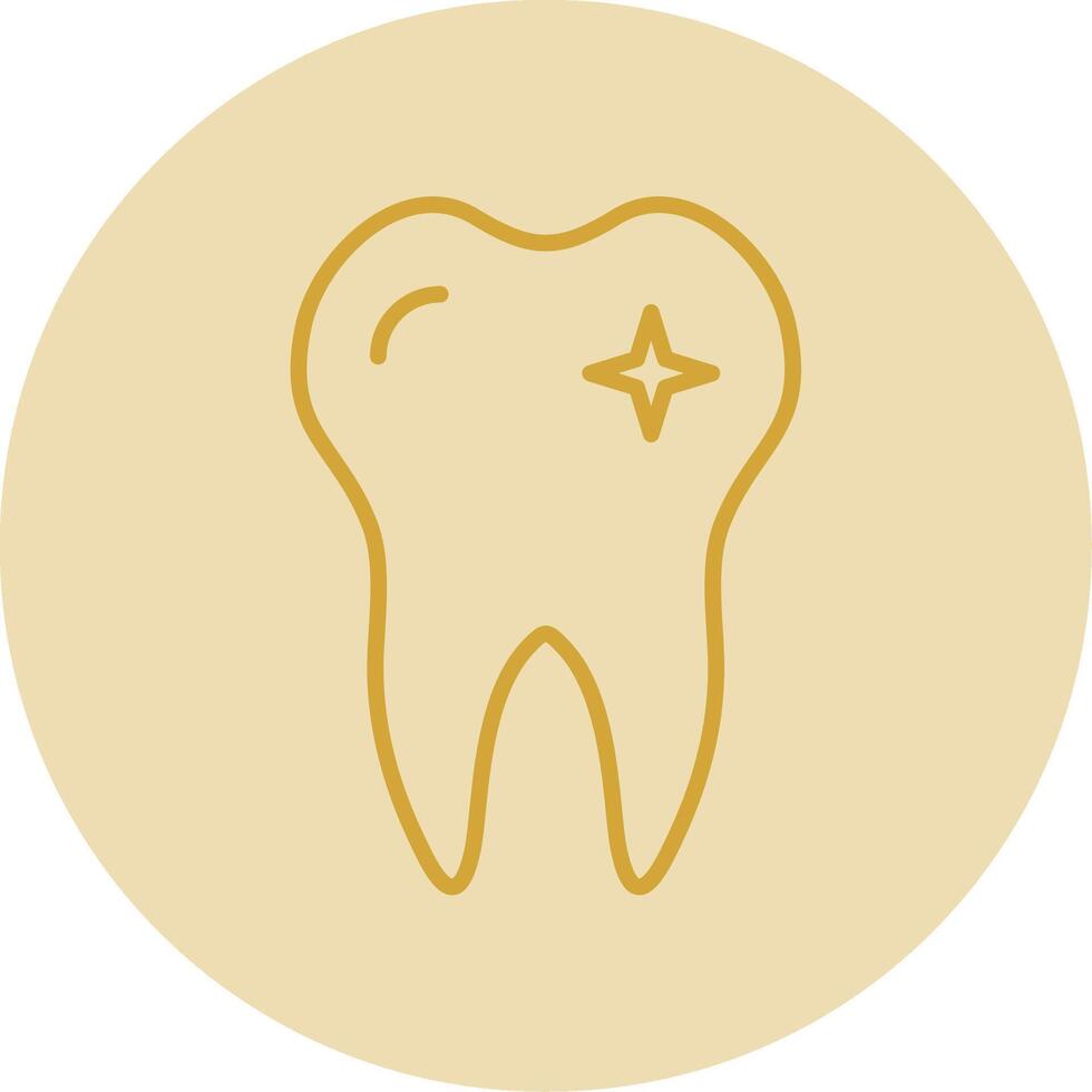 dientes línea amarillo circulo icono vector