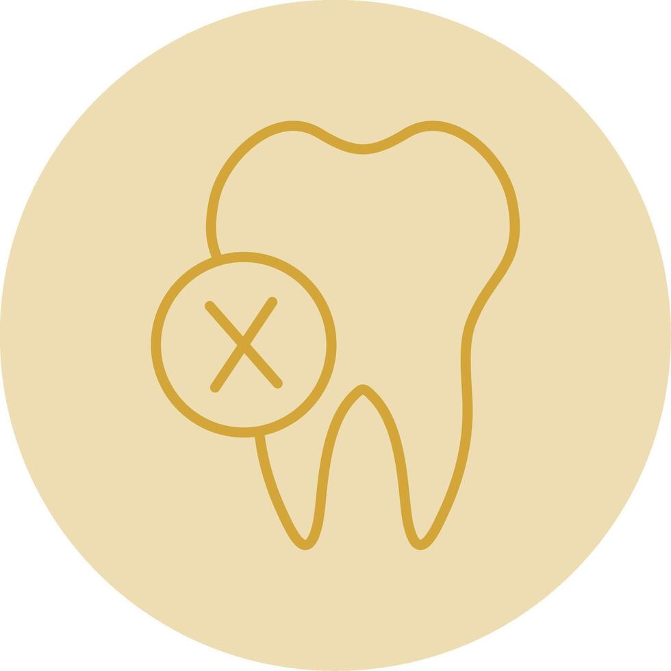 Dentist Line Yellow Circle Icon vector