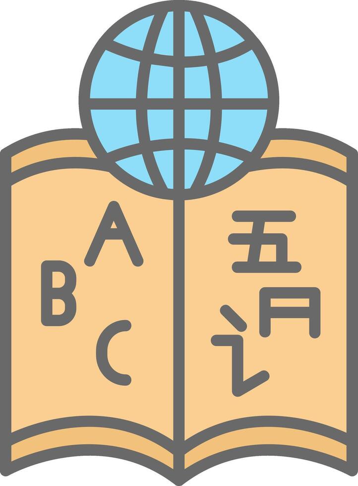 Linguistics Line Filled Light Icon vector