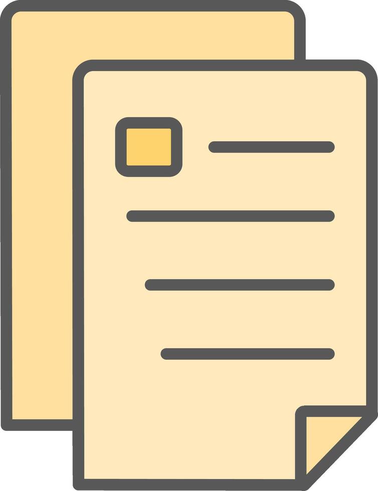 Document Line Filled Light Icon vector