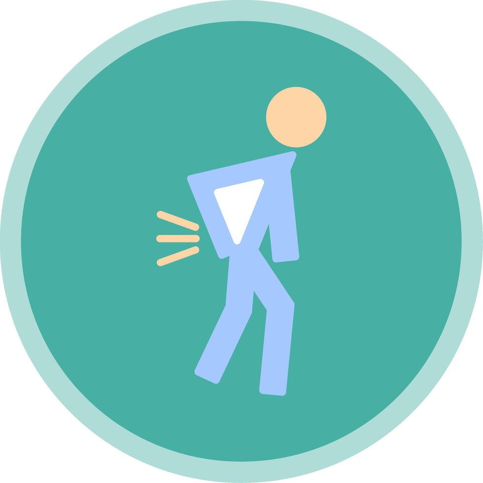 Chronic Pain Flat Multi Circle Icon vector