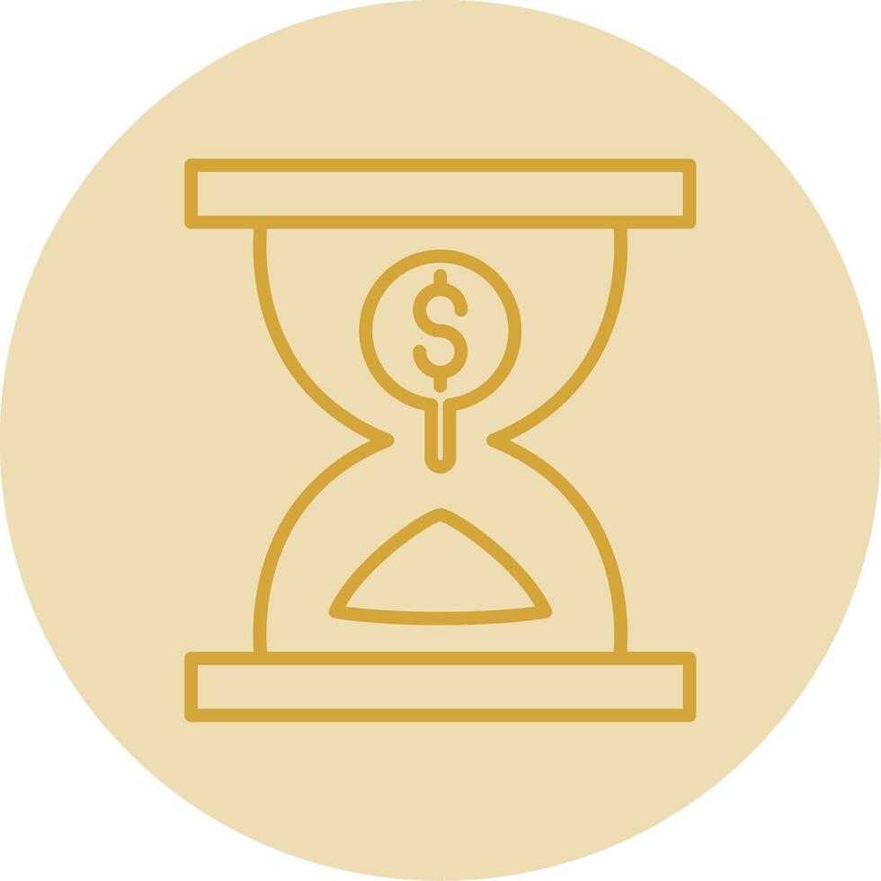 Sand Timer Line Yellow Circle Icon vector