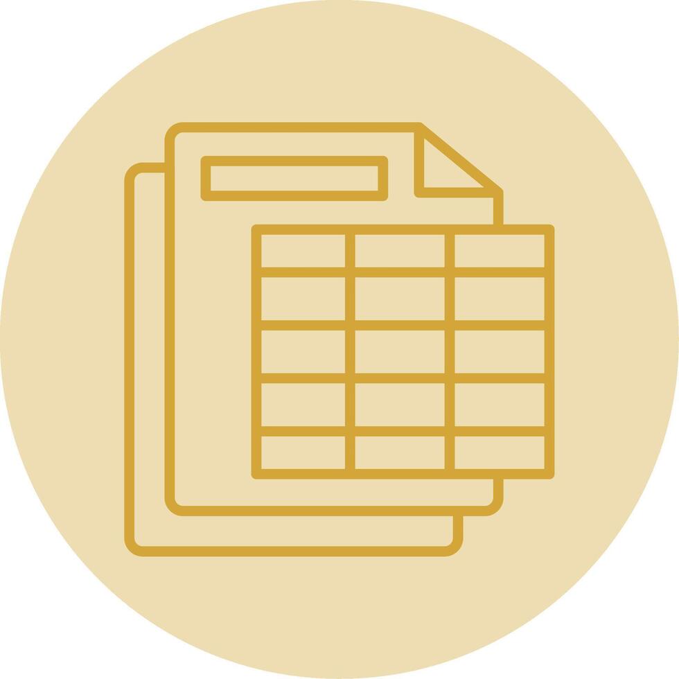 Spreadsheet Line Yellow Circle Icon vector