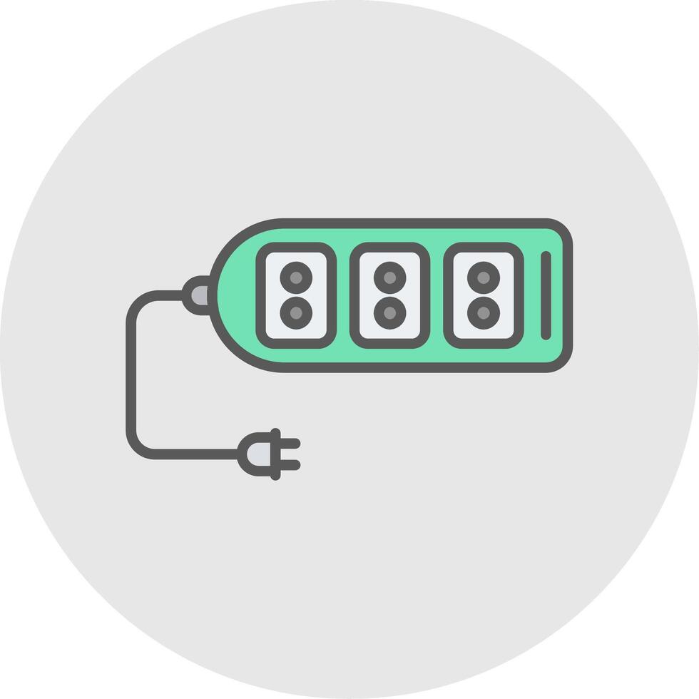 Extension Cable Line Filled Light Icon vector