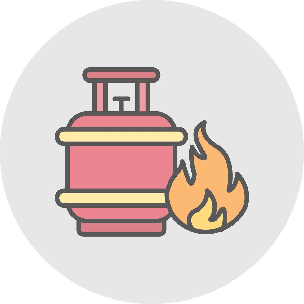 Gas Line Filled Light Icon vector