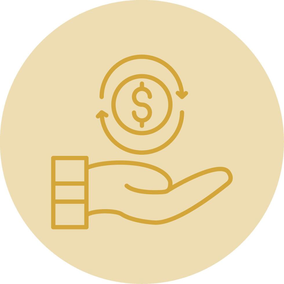 Return On Investment Line Yellow Circle Icon vector