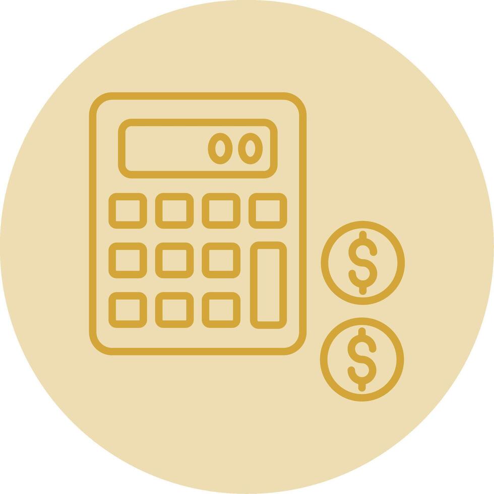 Accounting Line Yellow Circle Icon vector