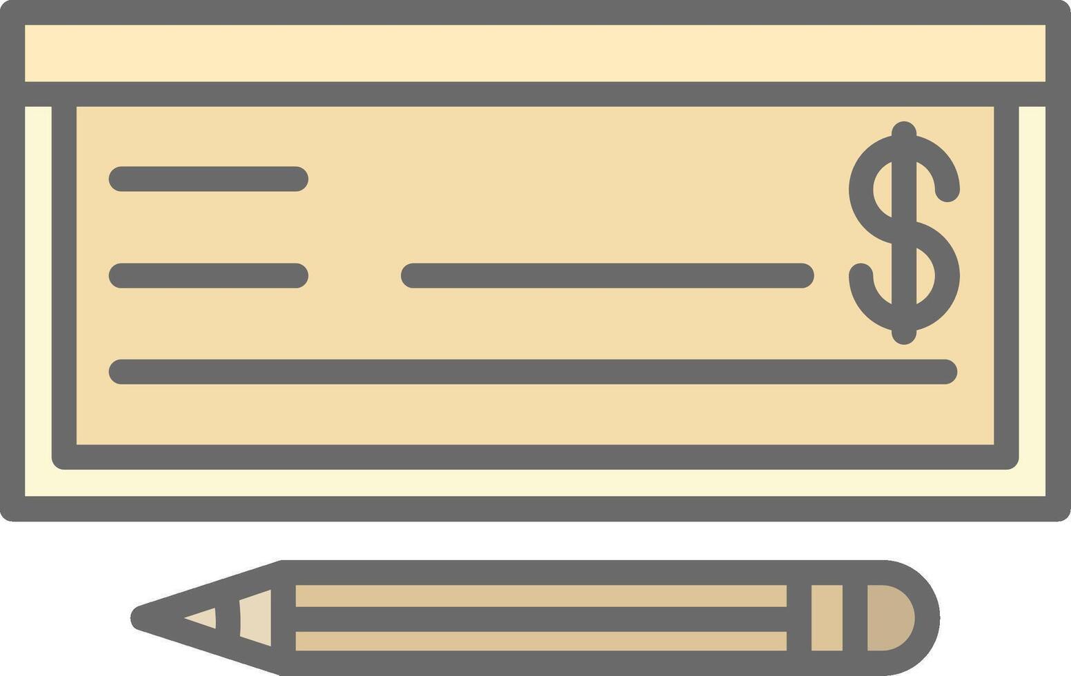 Money Check Line Filled Light Icon vector