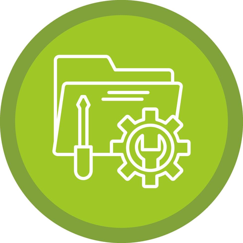 Tech Services Line Multi Circle Icon vector