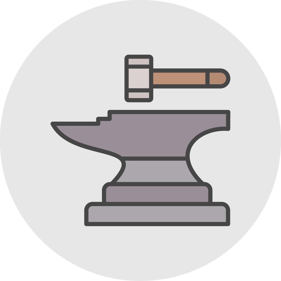 Anvil Line Filled Light Icon vector