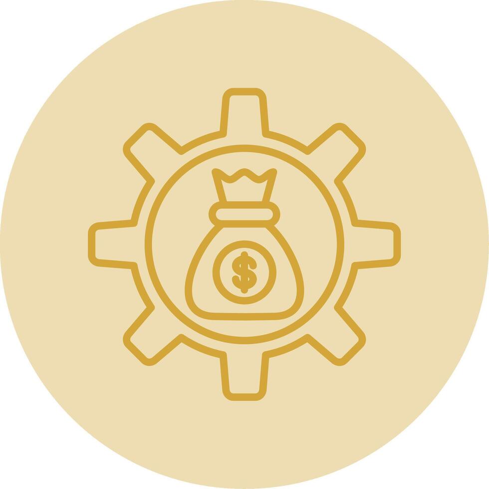 Asset Management Line Yellow Circle Icon vector