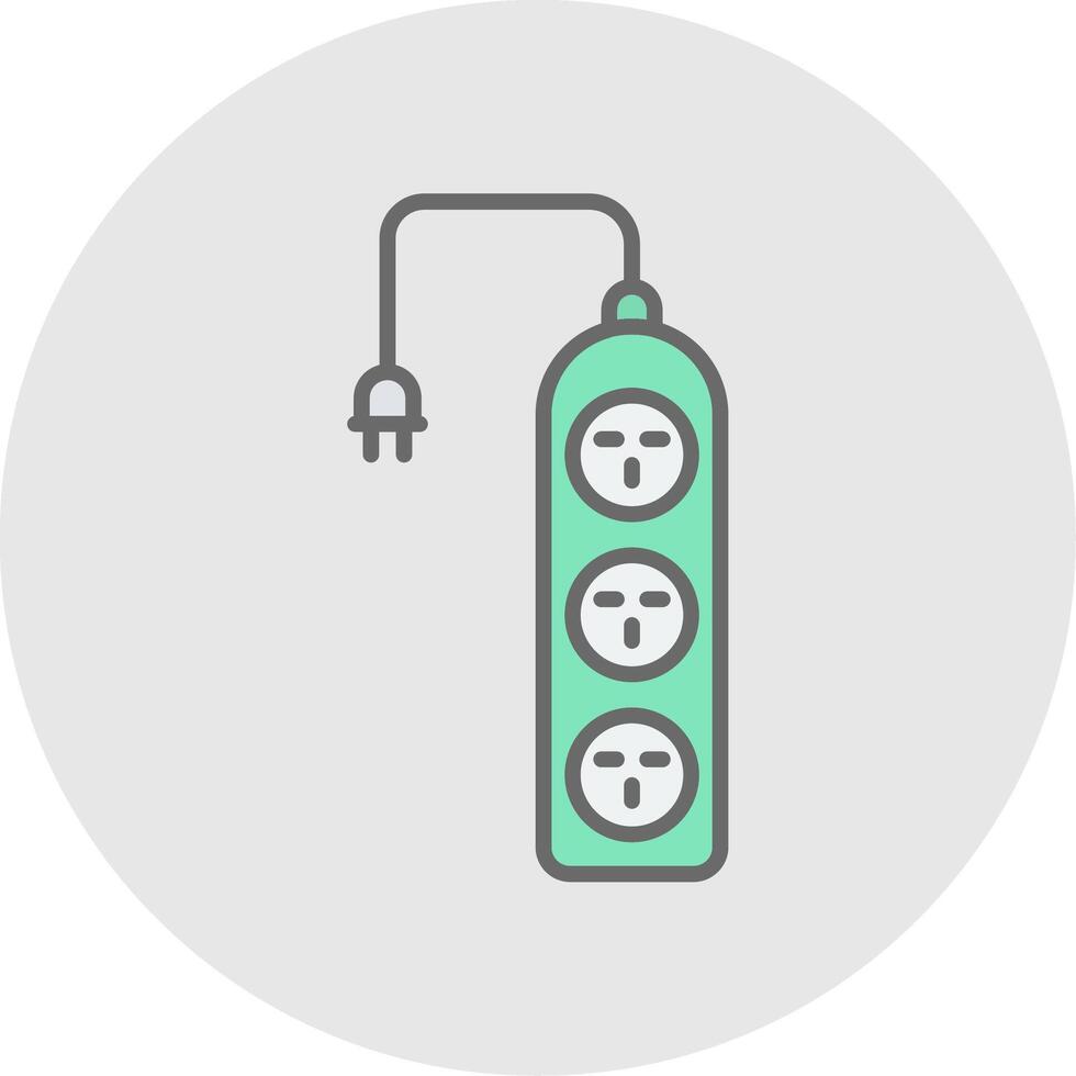 Extension Cable Line Filled Light Icon vector