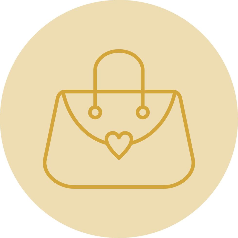 Purse Line Yellow Circle Icon vector