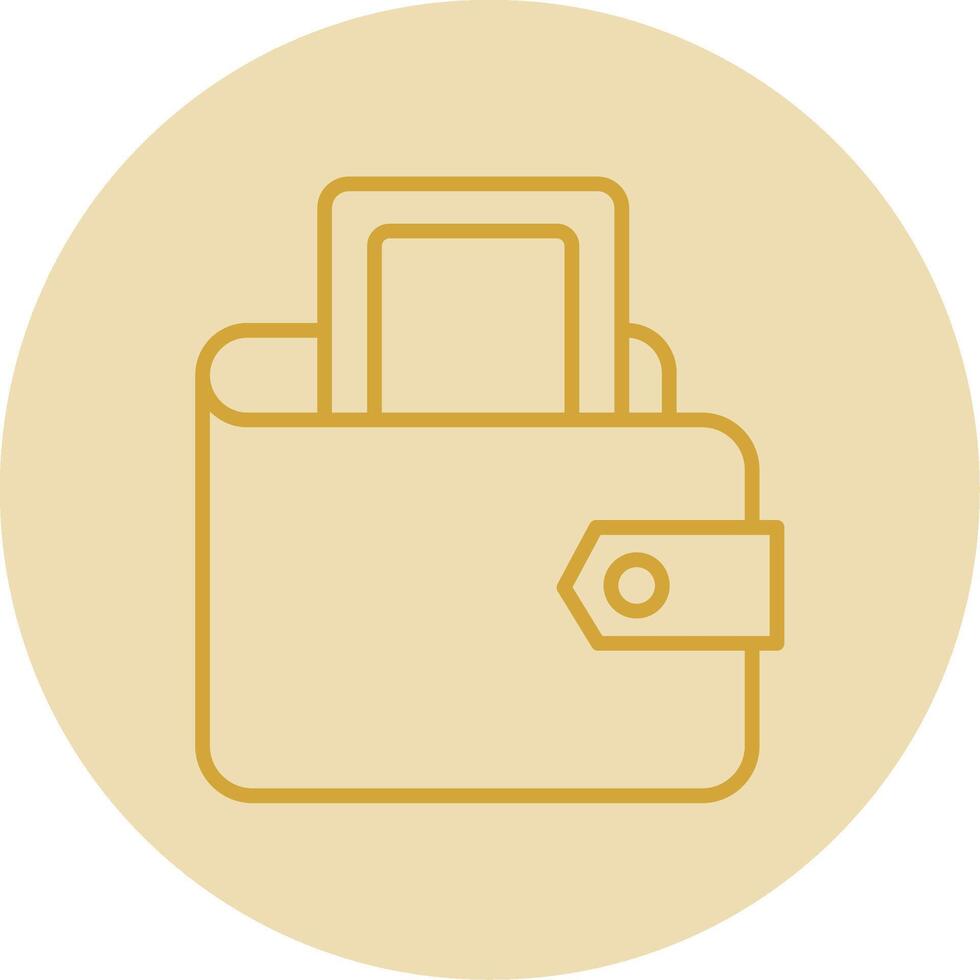 Digital Wallet Line Yellow Circle Icon vector