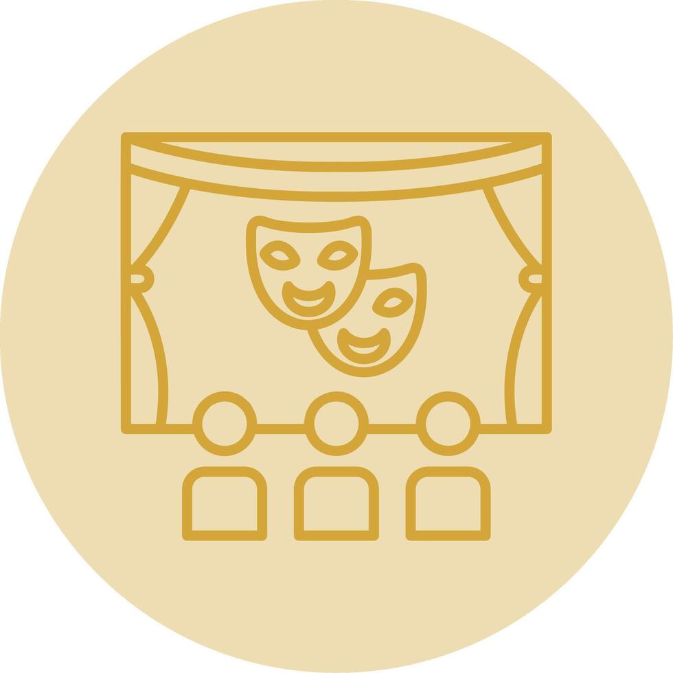 Theater Line Yellow Circle Icon vector