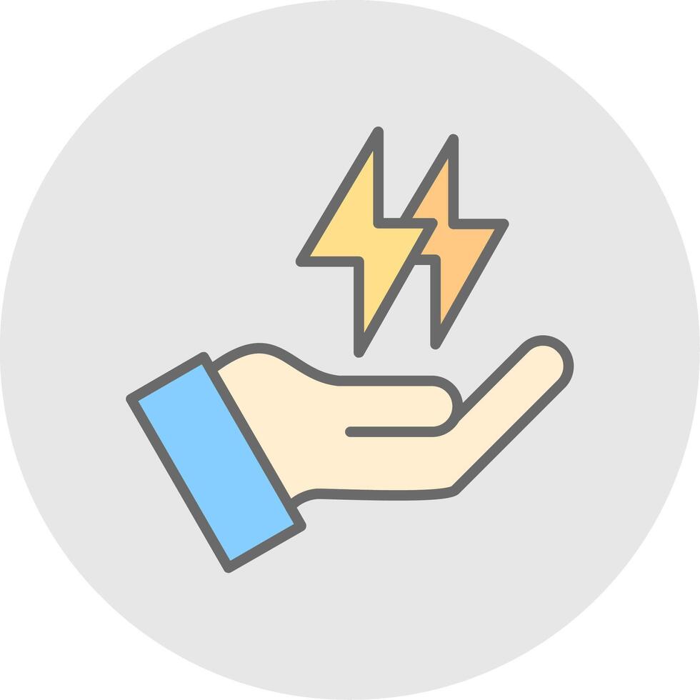 Save Energy Line Filled Light Icon vector
