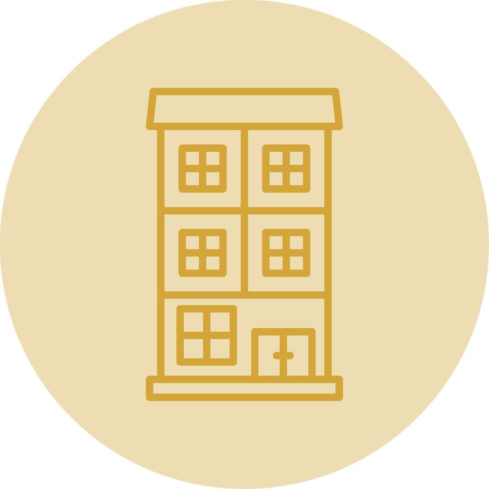 Appartment Line Yellow Circle Icon vector