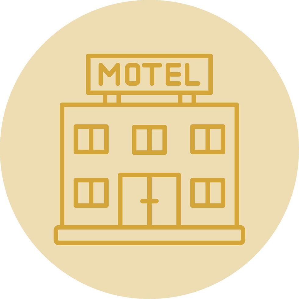 Motel Line Yellow Circle Icon vector