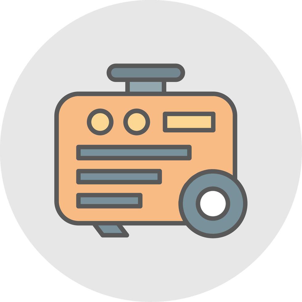 Electric Generator Line Filled Light Icon vector