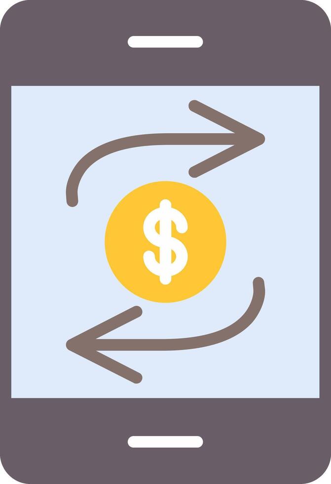 Mobile Transaction Flat Multi Circle Icon vector