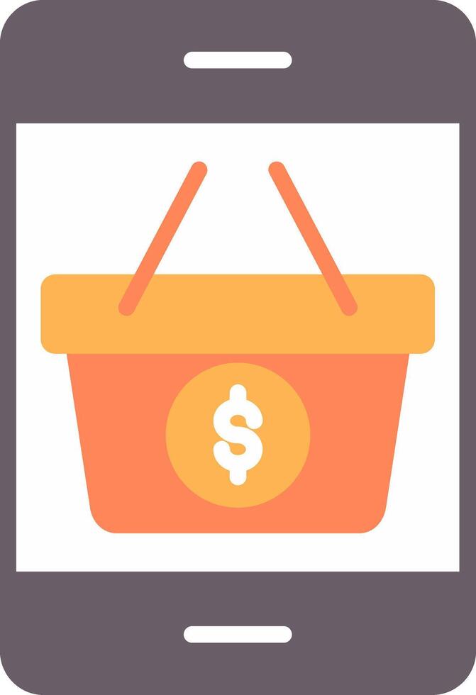 Mobile Shopping Flat Multi Circle Icon vector